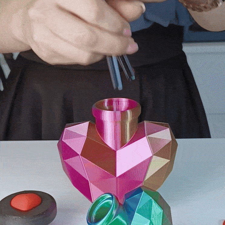 Love Potion LowPoly + Nắp Nắp Trái Tim, 2 Chai Hình Trái Tim, No Support