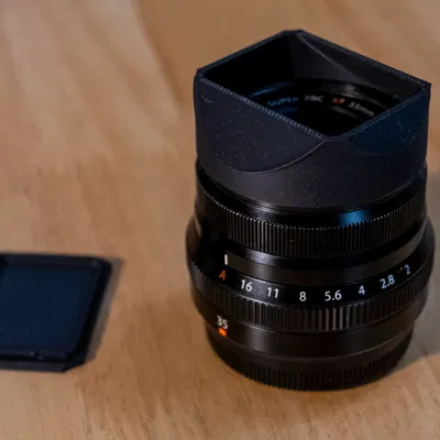 Lens hood & cap cho Fujifilm 35mm F2 WR (kiểu vuông)