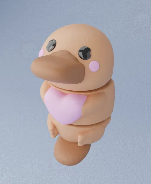 Thú mỏ vịt Flexi và móc khóa Trái tim Valentine - Image 1