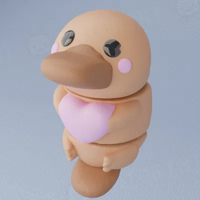 Thú mỏ vịt Flexi và móc khóa Trái tim Valentine