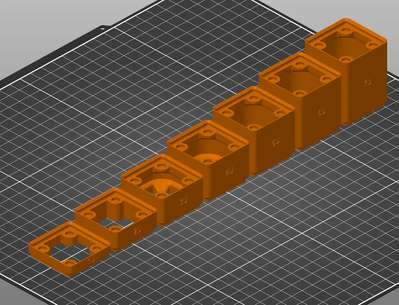 Gridfinity Base Risers/Spacers (1x1) – Miếng kê/nâng bin 1U–7U - Image 1