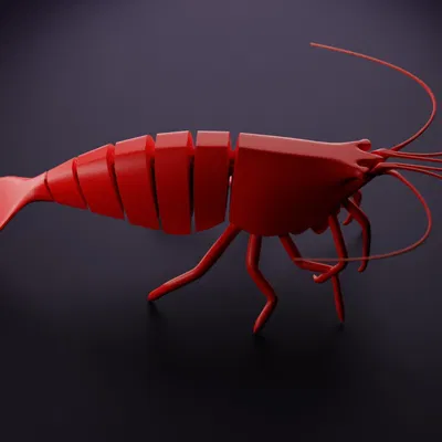 Tôm khớp nối (Articulated Shrimp) in 3D print-in-place