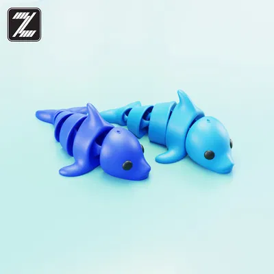 Móc khóa cá heo con dẻo (Flexi Baby Dolphin Keychain)