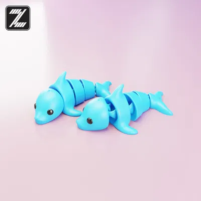 Móc khóa cá heo con dẻo (Flexi Baby Dolphin Keychain)