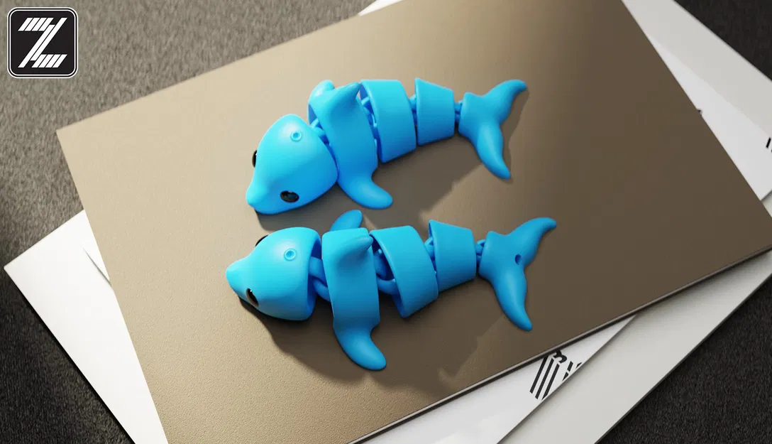 Móc khóa cá heo con dẻo (Flexi Baby Dolphin Keychain) - Image 5