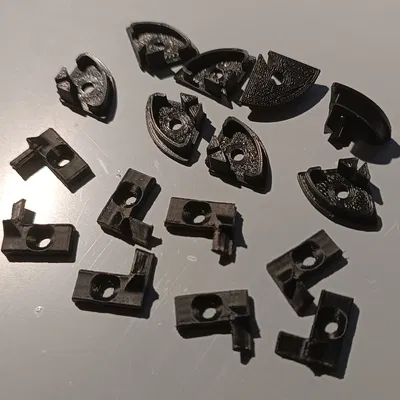 Nắp chụp & ngàm gắn LED aluminium profile dạng V (45°) – 2 mảnh