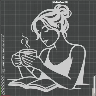 Line Art Tối Giản — Cô Gái Đọc Sách & Cà Phê | Silhouette Êm Dịu, Cozy