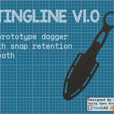 Dao găm prototype Stingline V1.0 kèm vỏ snap retention