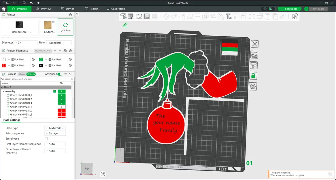 Bàn Tay Grinch Gác Góc Khung Cửa – Quả Châu Tùy Biến Tên Gia Đình - Image 1