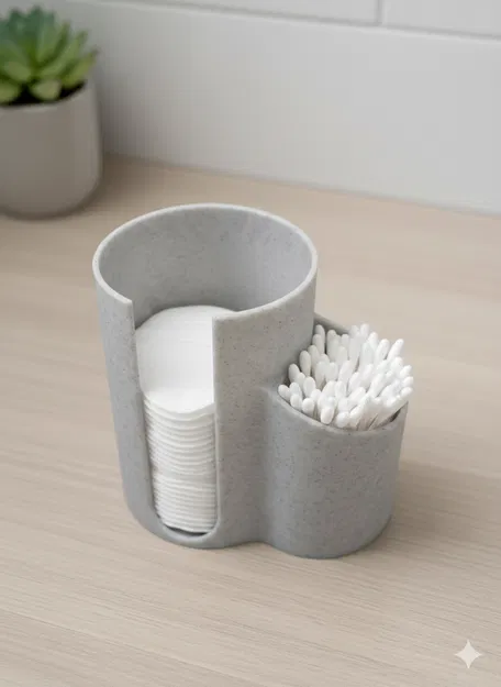 Organizer đựng Cotton Pad & Q-Tip (2-in-1) cho phòng tắm - Image 1
