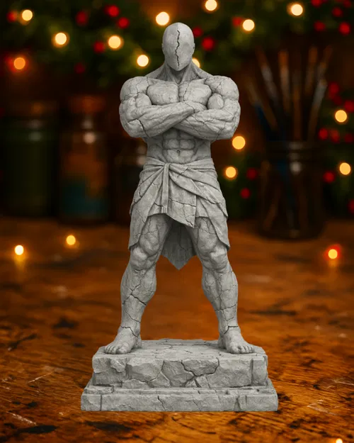 Tượng Vệ Thần Đá Nứt Vỡ – Chiến Binh Huyền Thoại - Image 1