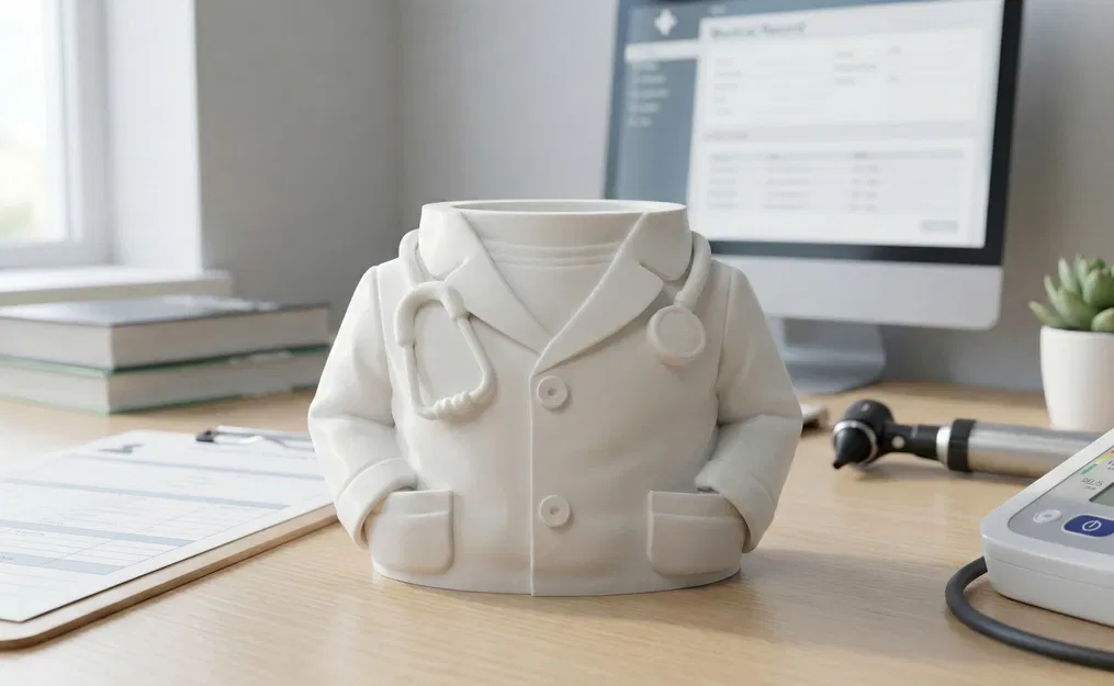 Ống Cắm Bút Bác Sĩ/Desk Organizer – Áo Blouse & Ống Nghe – Dễ In, Quà Tặng - Image 9