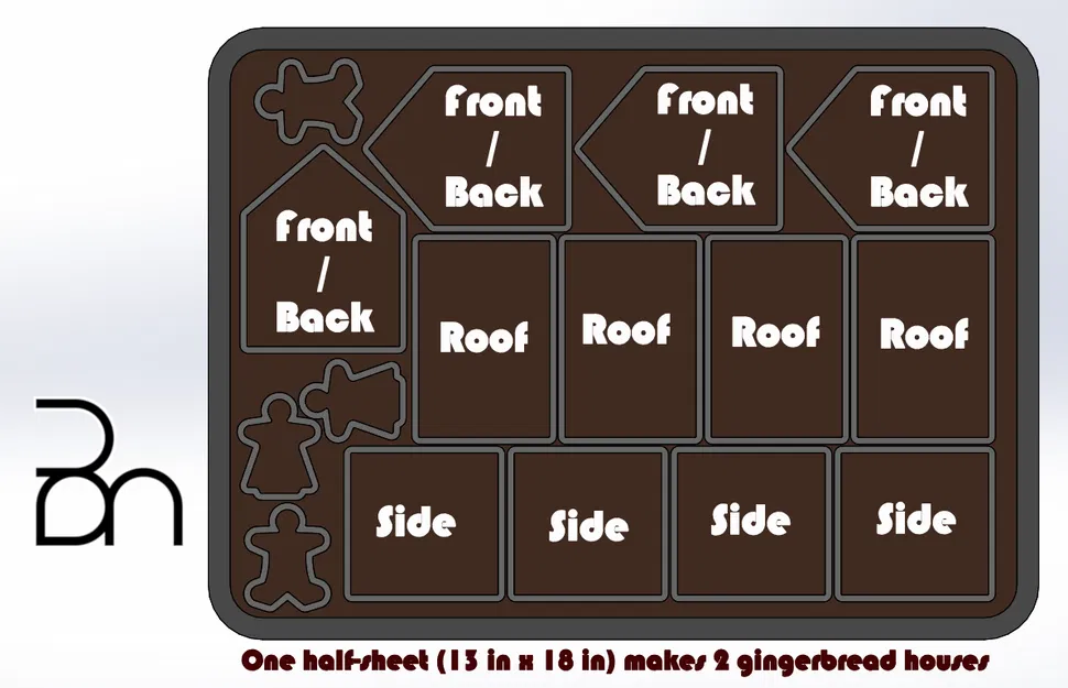 Khuôn cắt bánh Nhà Bánh Gừng: Mái Gable Roof & Truncated Icosohedron - Image 4