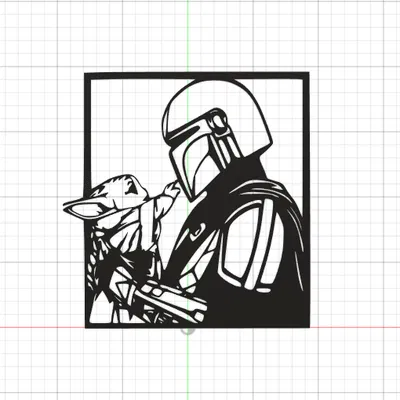 Mandalorian & Grogu – Bộ Đôi Silhouette Star Wars