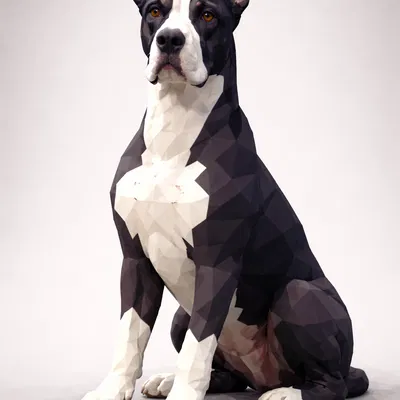 Chó Great Dane Low Poly