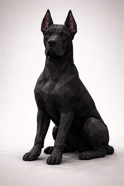 Chó Great Dane Low Poly - Image 2