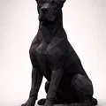 Chó Great Dane Low Poly - Thumbnail 2