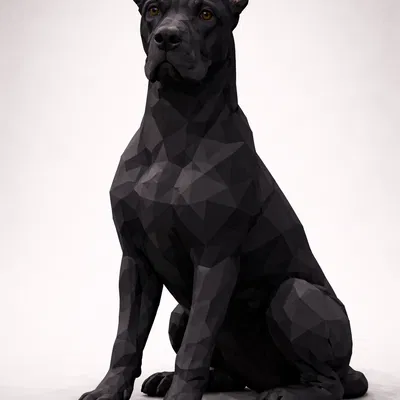 Chó Great Dane Low Poly