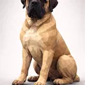English Mastiff Low Poly - Thumbnail 1
