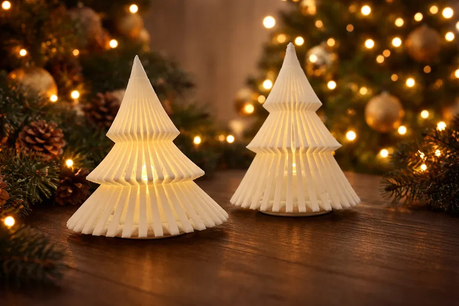 Cây Thông Noel Hiện Đại gắn LED Tea-Light – 3D Printed Holiday Glow - Image 1