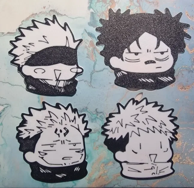 Jujutsu kaisen chibi Gojo Itadori Choso Sukuna 2D – in 2 màu với pause - Image 1