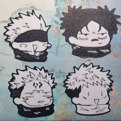 Jujutsu kaisen chibi Gojo Itadori Choso Sukuna 2D – in 2 màu với pause