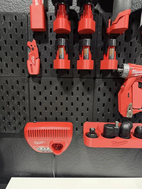 Giá treo sạc Milwaukee M12 cho IKEA SKADIS (mount) - Image 4