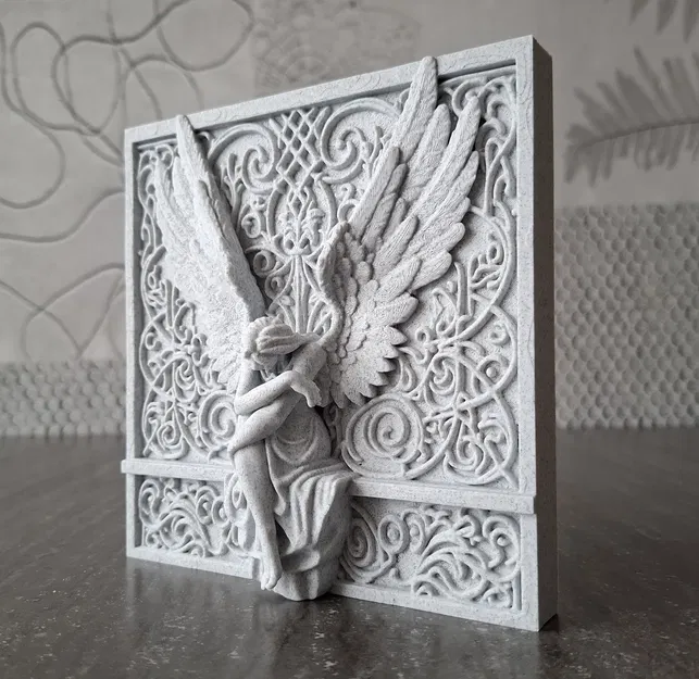 Thiên Thần U Sầu - Tượng Điêu Khắc Dạng Phù Điêu - Image 1