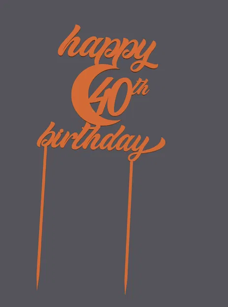Topper bánh – Happy Birthday 40th | Cake Topper – Happy Birthday 40th | 3D Print - Image 1