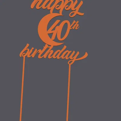 Topper bánh – Happy Birthday 40th | Cake Topper – Happy Birthday 40th | 3D Print
