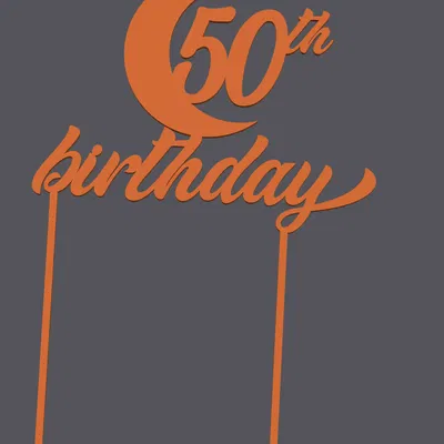 Topper bánh “Happy Birthday 50th” | Cake Topper “Happy Birthday 50th” | In 3D