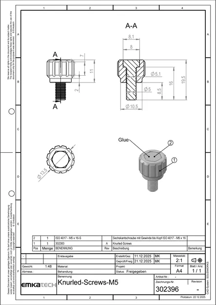 Đầu vặn Knurled cho Hex Bolts (M3–M12) - Image 7