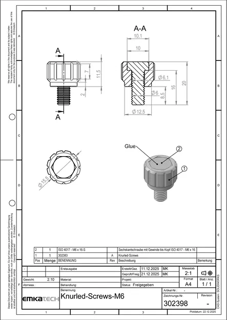 Đầu vặn Knurled cho Hex Bolts (M3–M12) - Image 8