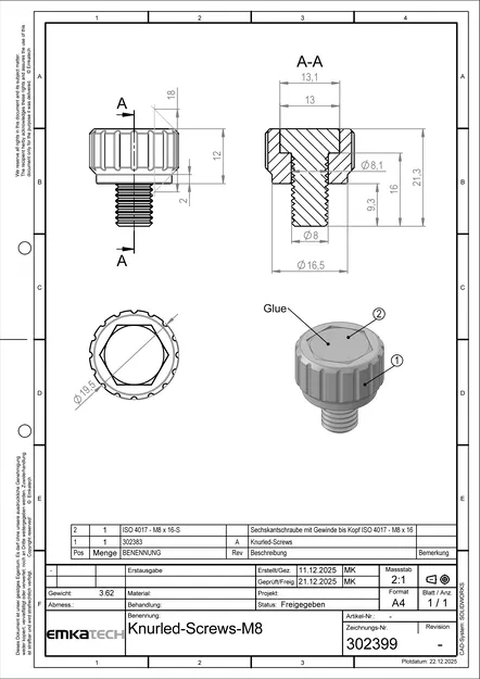 Đầu vặn Knurled cho Hex Bolts (M3–M12) - Image 9
