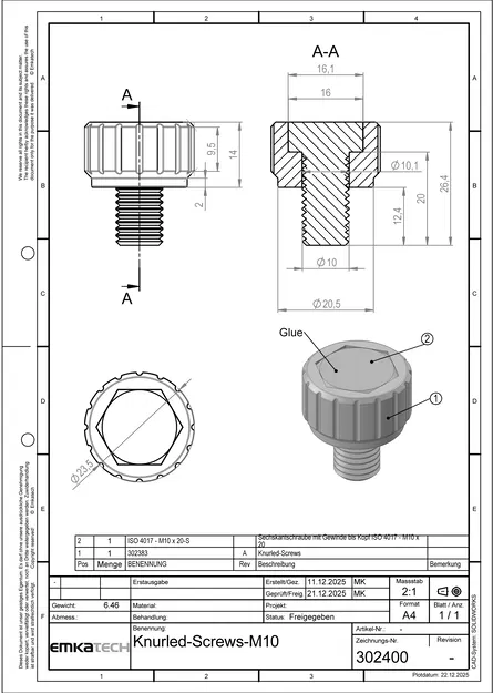 Đầu vặn Knurled cho Hex Bolts (M3–M12) - Image 10