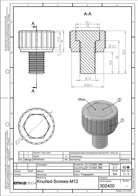 Đầu vặn Knurled cho Hex Bolts (M3–M12) - Image 11