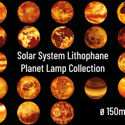 Bộ Sưu Tập Đèn Sao Chổi Lithophane Hệ Mặt Trời - ⌀150mm