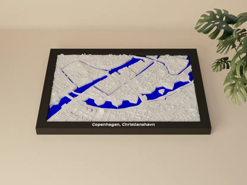 Copenhagen, Christianshavn, Denmark - 3D Miniature (mô hình địa hình in 3D) - Image 1