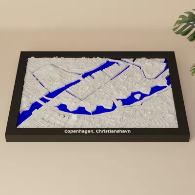 Copenhagen, Christianshavn, Denmark - 3D Miniature (mô hình địa hình in 3D)