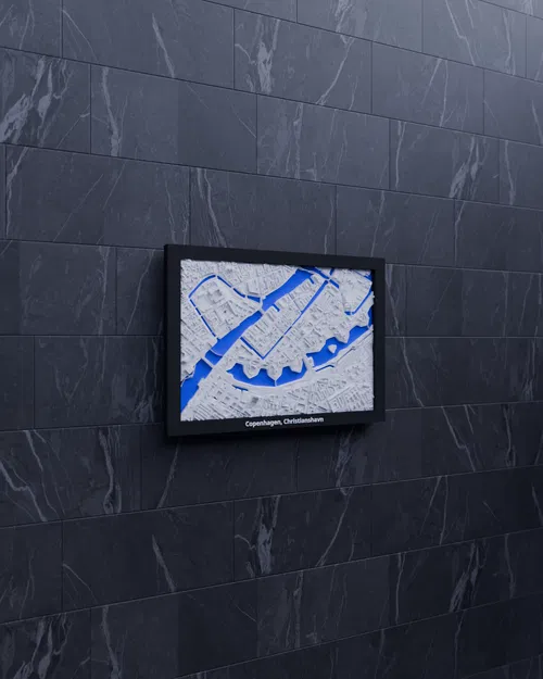 Copenhagen, Christianshavn, Denmark - 3D Miniature (mô hình địa hình in 3D) - Image 3