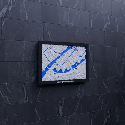 Copenhagen, Christianshavn, Denmark - 3D Miniature (mô hình địa hình in 3D)