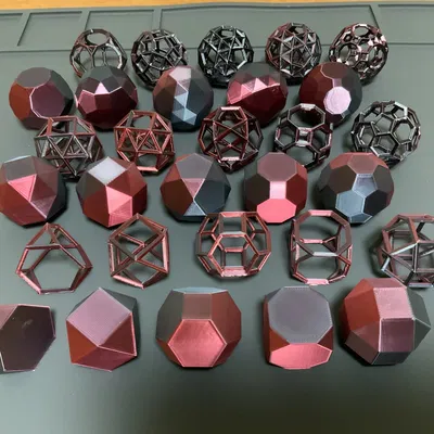 Archimedean Solids dạng wireframe & truncated: Tetra/Octa/Cube/Dodeca/Icosa...