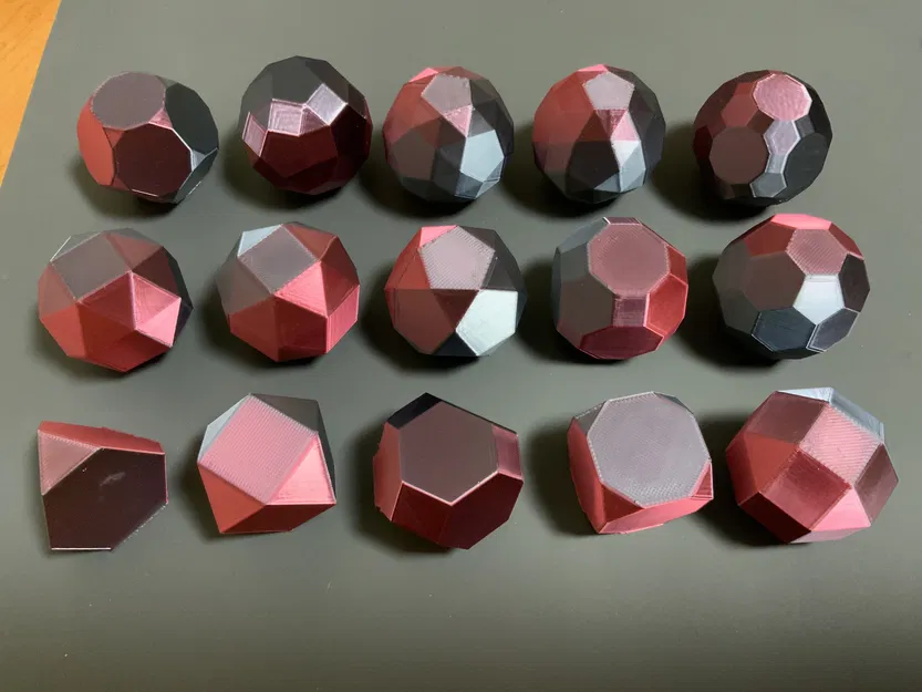 Archimedean Solids dạng wireframe & truncated: Tetra/Octa/Cube/Dodeca/Icosa... - Image 2