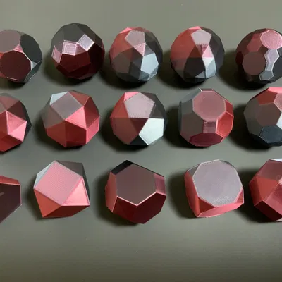 Archimedean Solids dạng wireframe & truncated: Tetra/Octa/Cube/Dodeca/Icosa...