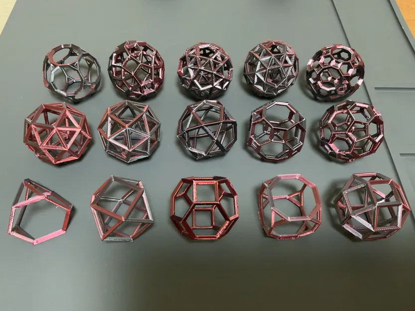 Archimedean Solids dạng wireframe & truncated: Tetra/Octa/Cube/Dodeca/Icosa... - Image 3