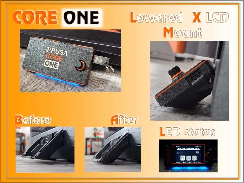 Core One / + / L_ _ _ Bệ XLCD hạ thấp + hiển thị Status LED - Image 1