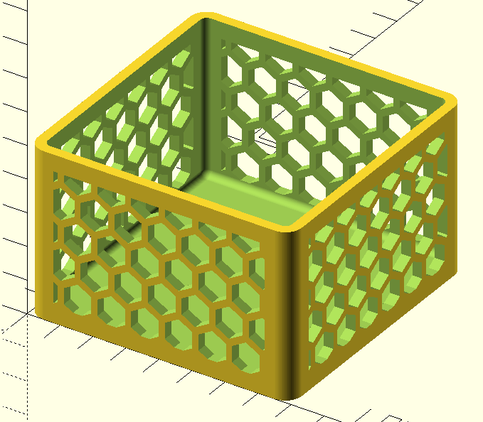 Hộp tham số với cutout lục giác (tối ưu) | Parametric Box with Hexagon Cutouts - Image 1