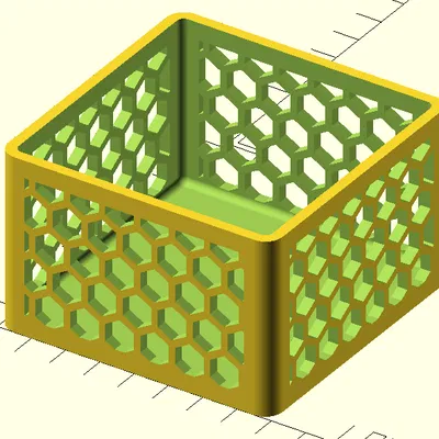 Hộp tham số với cutout lục giác (tối ưu) | Parametric Box with Hexagon Cutouts