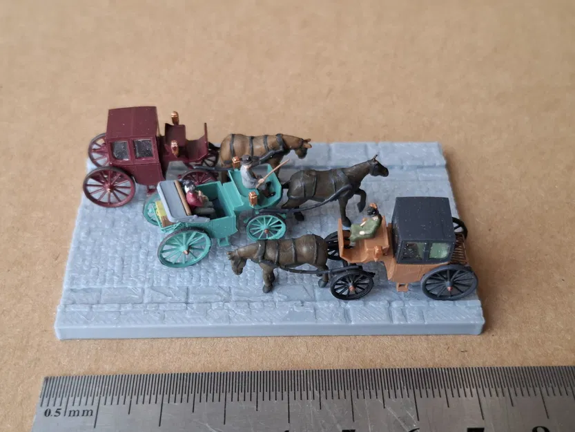 Cỗ xe ngựa Brougham của Rozoom kiểu model railway (1:148) – bản remake - Image 1