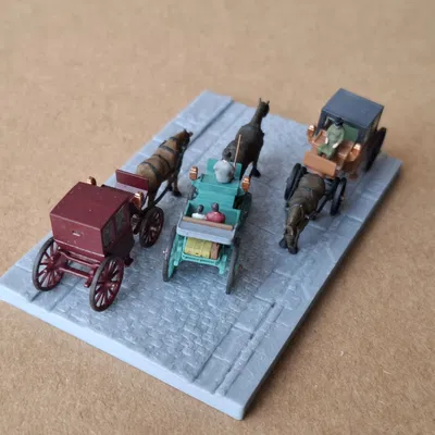 Cỗ xe ngựa Brougham của Rozoom kiểu model railway (1:148) – bản remake